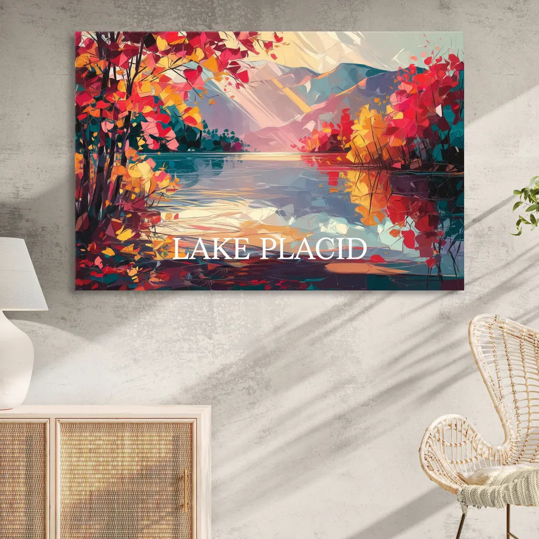 Lake Placid Autumn Splendor Sitting Room - Canvas Wall Art