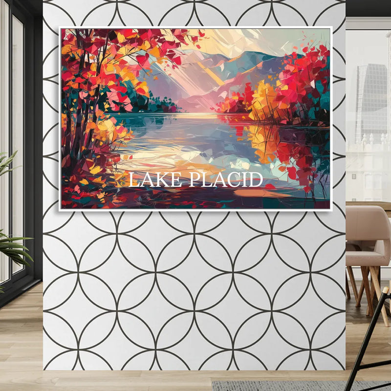 Lake Placid Autumn Splendor Living Room - White Canvas Wall Art