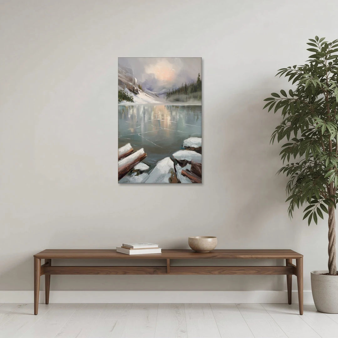 Lake Placid Frozen Lake Beauty - Canvas Wall Art - Coffee Table - 24x36