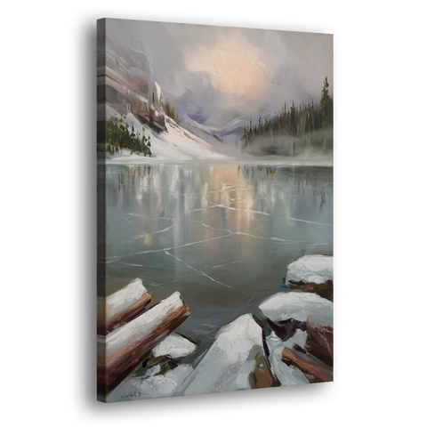 Lake Placid Frozen Lake Beauty - Canvas Wall Art