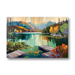 Lake Placid Mirror Lake View - Canvas Wall Art - Front