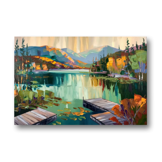 Lake Placid Mirror Lake View - Canvas Wall Art - Front
