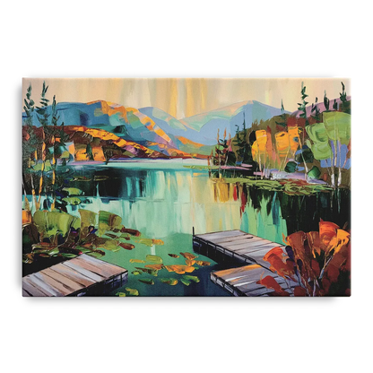 Lake Placid Mirror Lake View Front - Canvas Wall Art