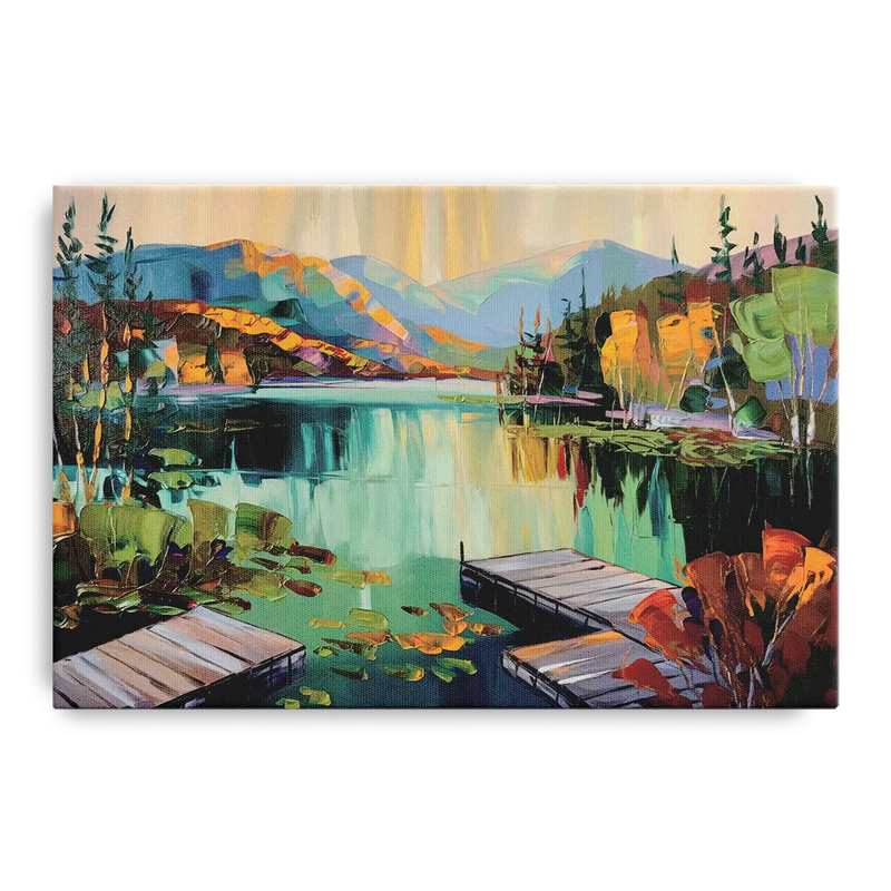 Lake Placid Mirror Lake View Front - Canvas Wall Art