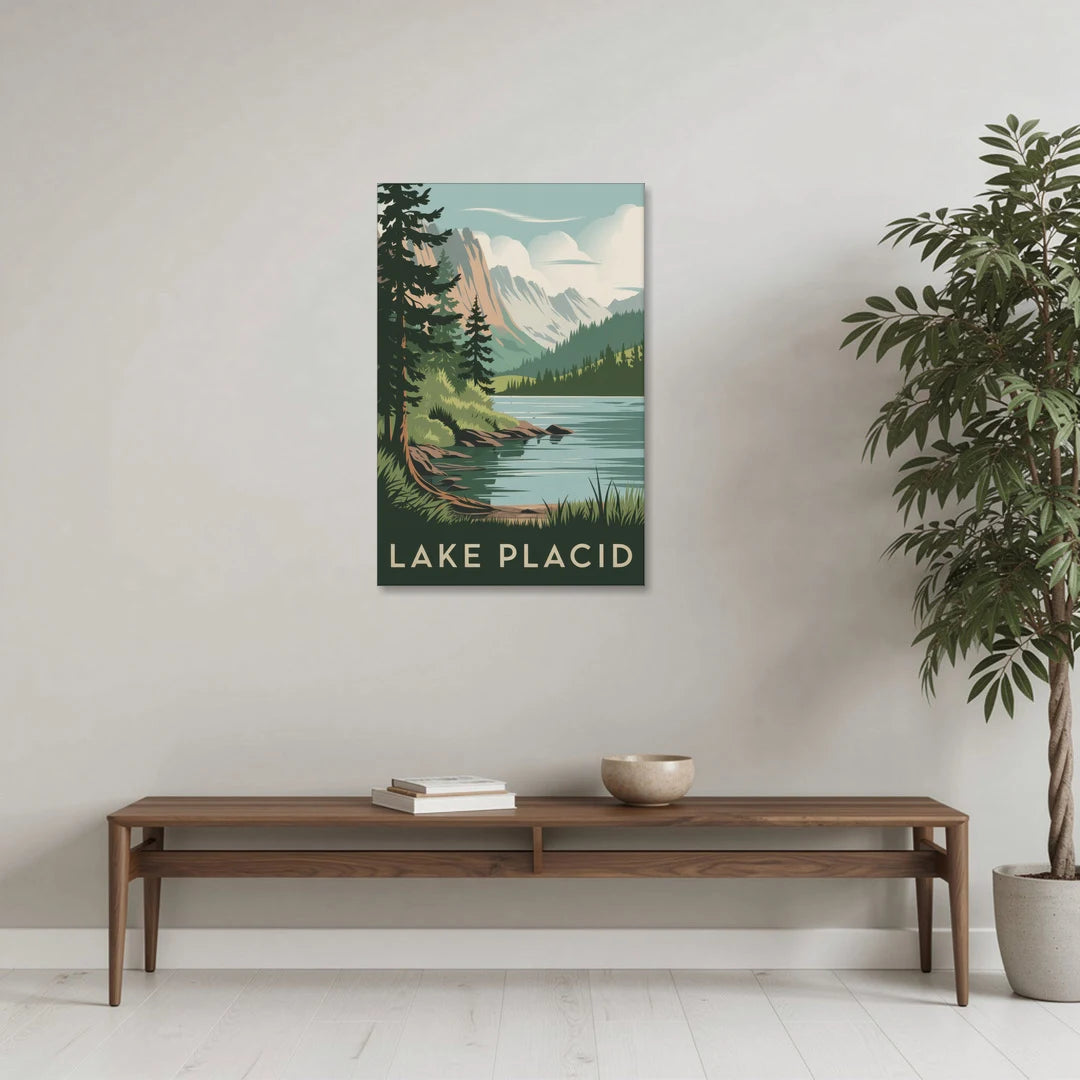 Lake Placid Mountain Escape - Canvas Wall Art - Coffee Table - 24x36