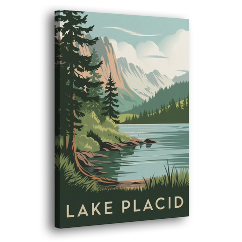 Lake Placid Mountain Escape - Canvas Wall Art - Side