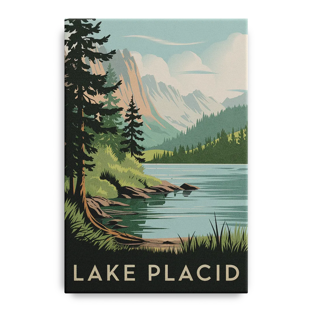 Lake Placid Mountain Escape Front - Canvas Wall Art