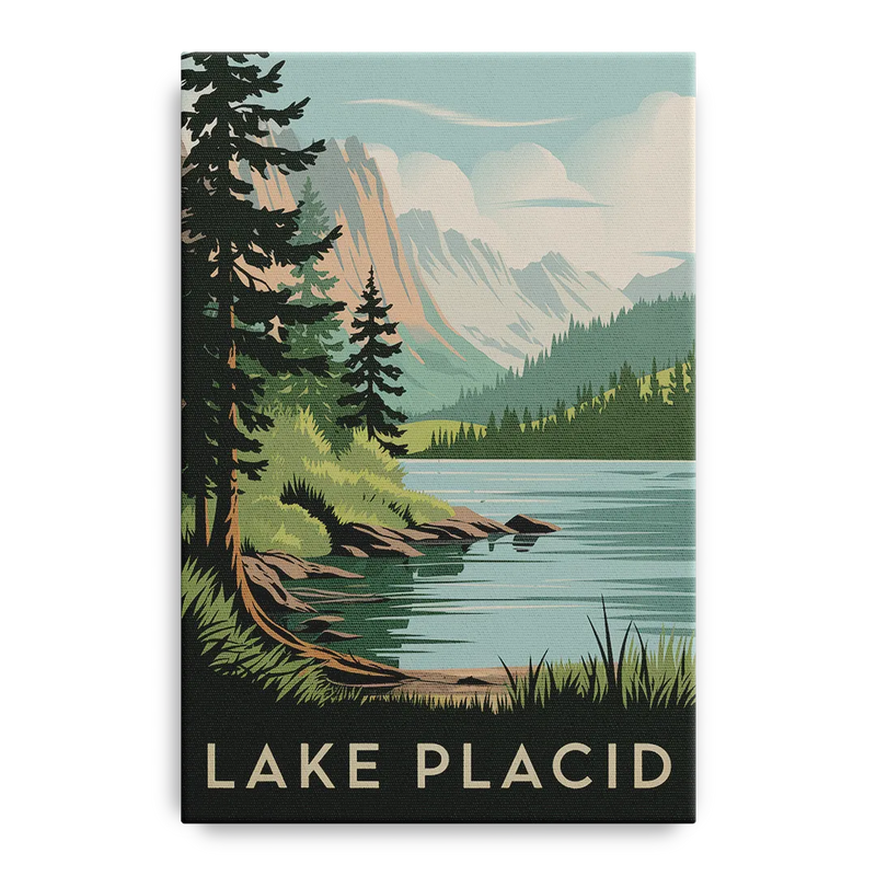 Lake Placid Mountain Escape Front - Canvas Wall Art