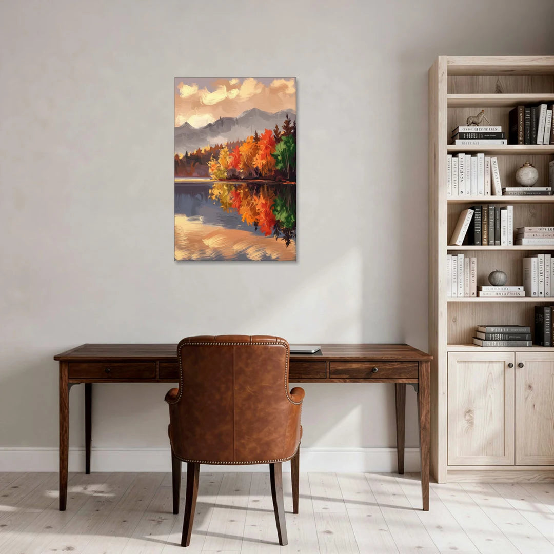Lake Placid Scenic Reflections - Canvas Wall Art - Office - 24x36
