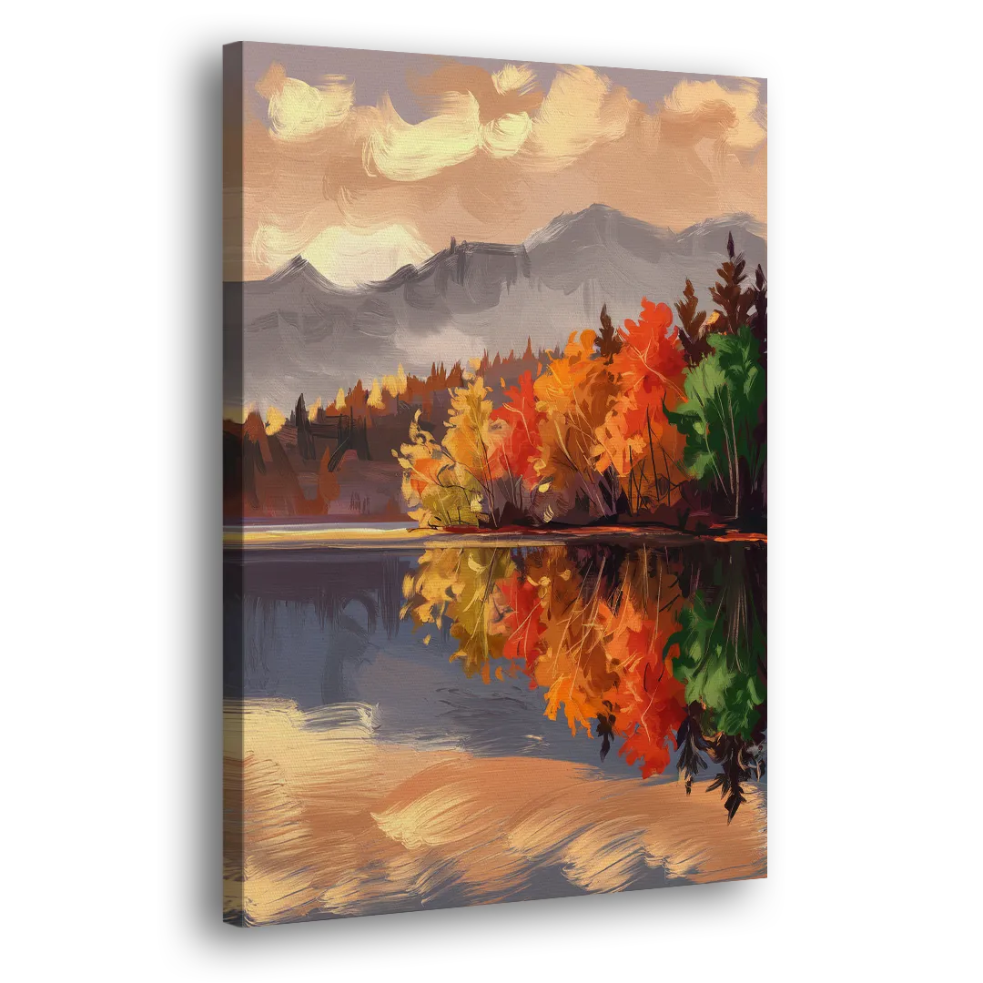 Lake Placid Scenic Reflections Side - Canvas Wall Art