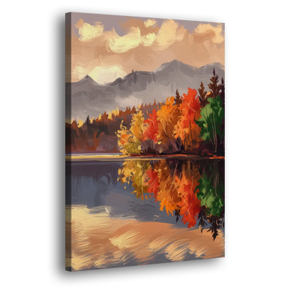Lake Placid Scenic Reflections Side - Canvas Wall Art