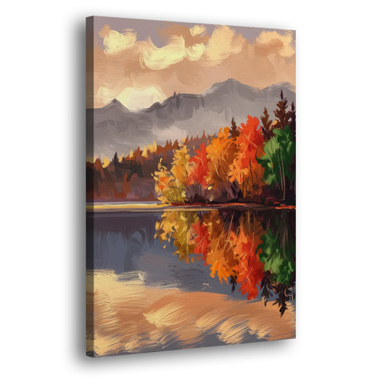 Lake Placid Scenic Reflections Side - Canvas Wall Art