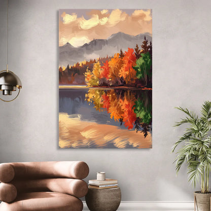 Lake Placid Scenic Reflections Living Room - Canvas Wall Art