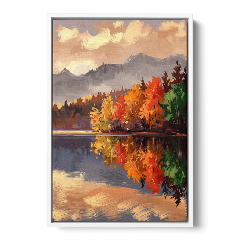 Lake Placid Scenic Reflections Front - White Canvas Wall Art