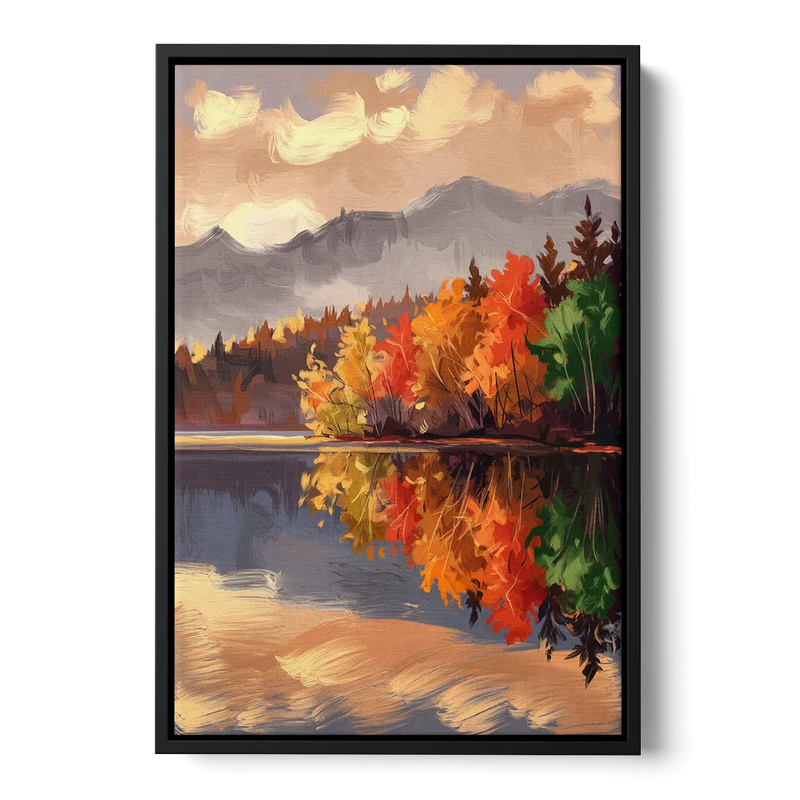 Lake Placid Scenic Reflections Front - Black Canvas Wall Art