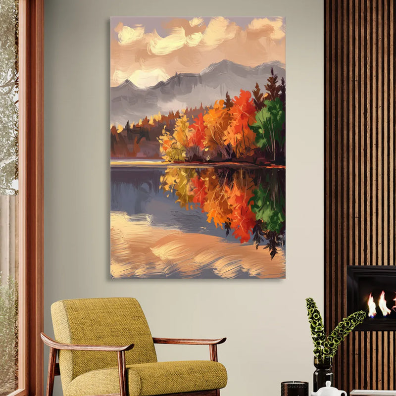 Lake Placid Scenic Reflections Sitting Room - Canvas Wall Art