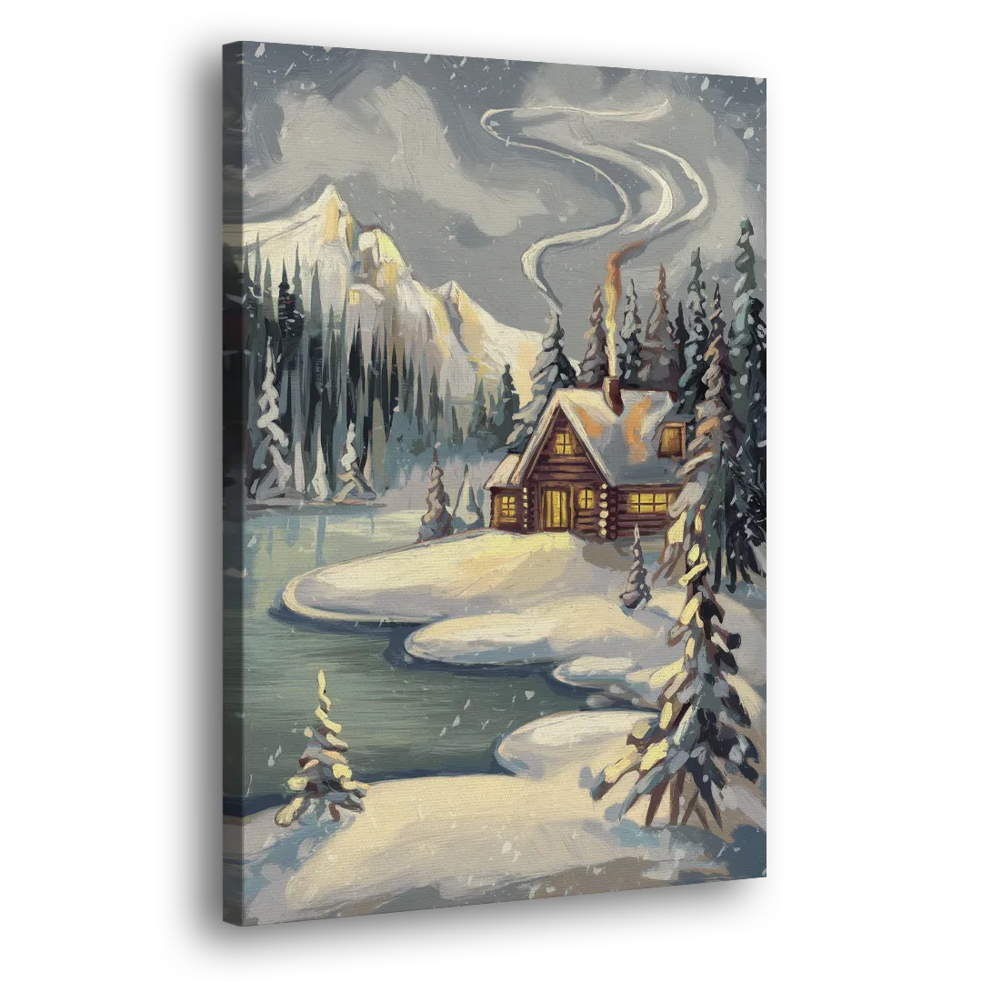 Lake Placid Winter Wonderland Side - Canvas Wall Art