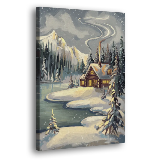 Lake Placid Winter Wonderland Side - Canvas Wall Art