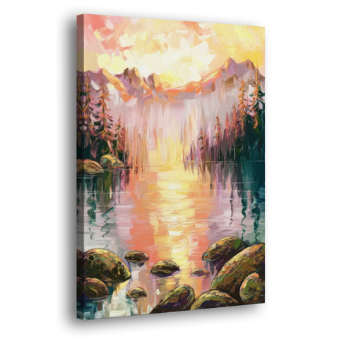Lake Tahoe Alpine Sunrise - Canvas Wall Art - Side