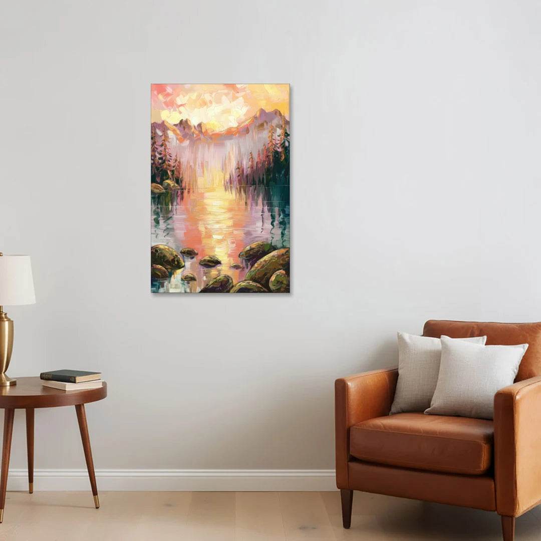 Lake Tahoe Alpine Sunrise - Canvas Wall Art - Sofa - 24x36