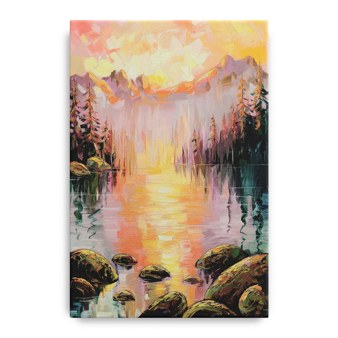 Lake Tahoe Alpine Sunrise Front - Canvas Wall Art
