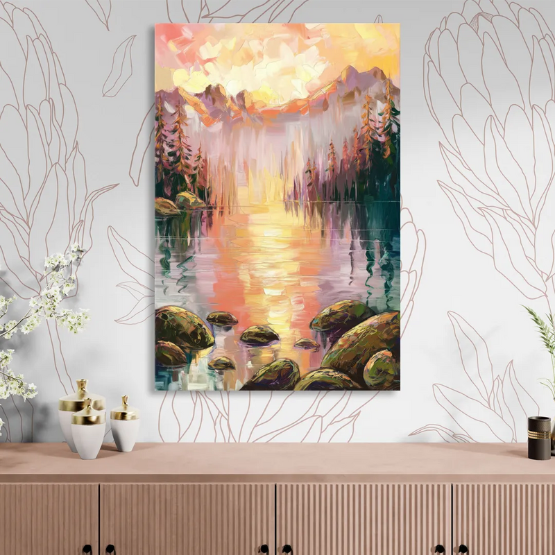 Lake Tahoe Alpine Sunrise Sitting Room - Canvas Wall Art