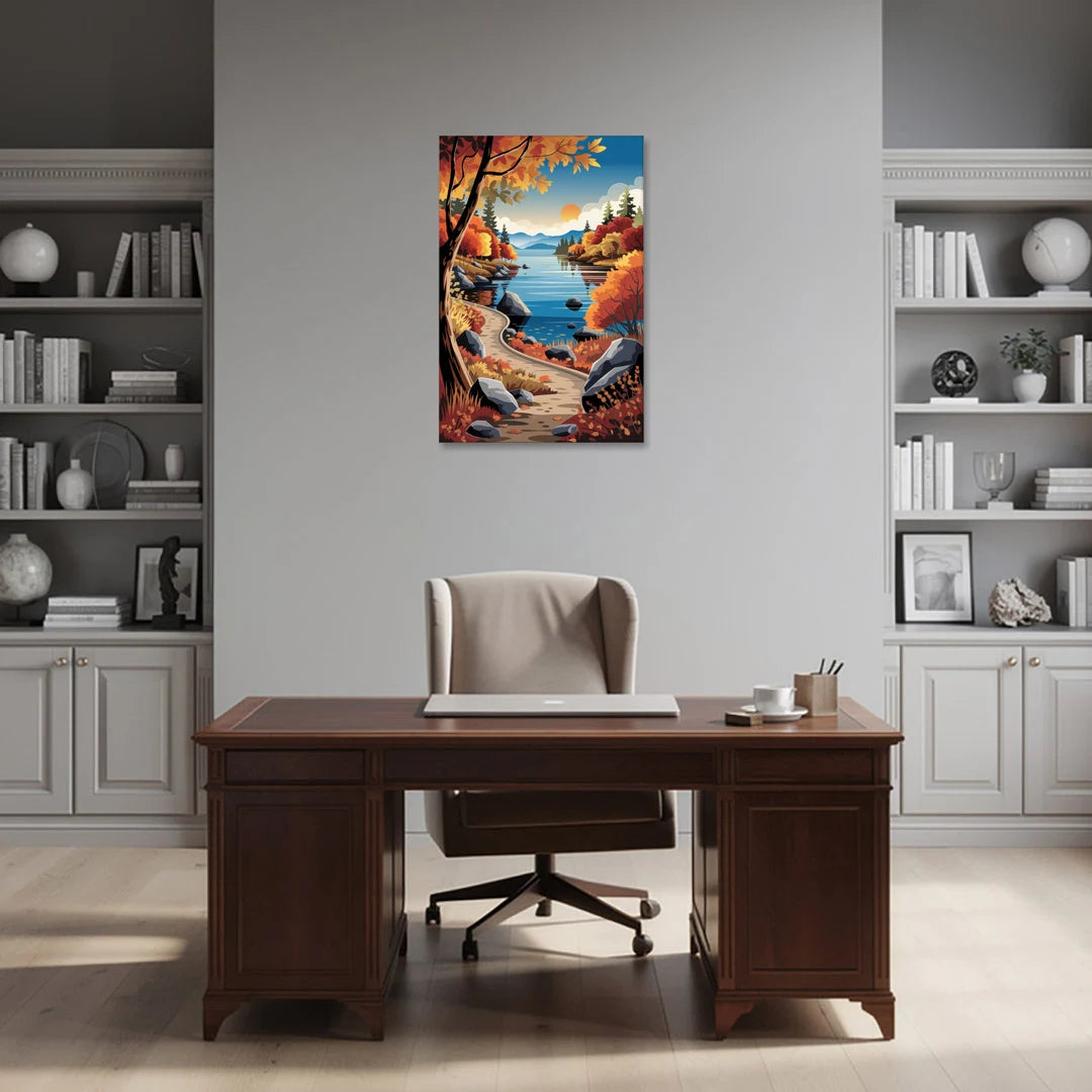 Lake Tahoe Autumn Colors - Canvas Wall Art - Office - 24x36