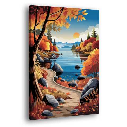 Lake Tahoe Autumn Colors - Canvas Wall Art - Side