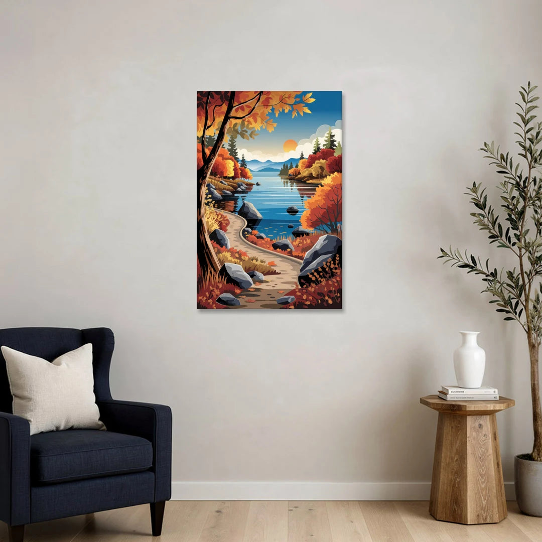 Lake Tahoe Autumn Colors - Canvas Wall Art - Sofa - 24x36