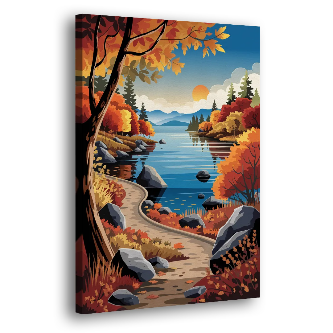 Lake Tahoe Autumn Colors Side - Canvas Wall Art