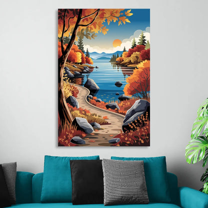 Lake Tahoe Autumn Colors Sitting Room - Canvas Wall Art