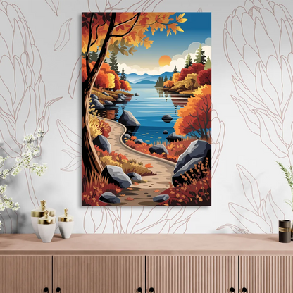 Lake Tahoe Autumn Colors Living Room - Canvas Wall Art