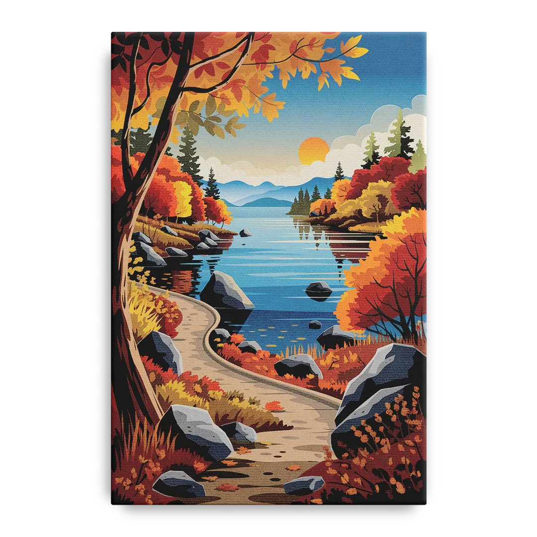 Lake Tahoe Autumn Colors Front - Canvas Wall Art