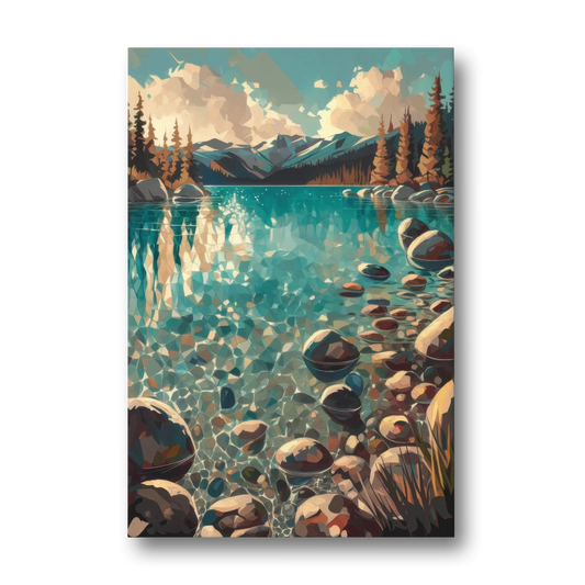 Lake Tahoe Crystal Waterscape - Canvas Wall Art - Front