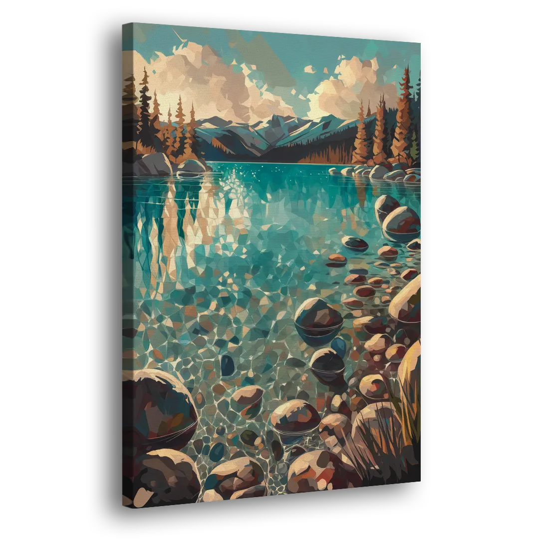 Lake Tahoe Crystal Waterscape Side - Canvas Wall Art