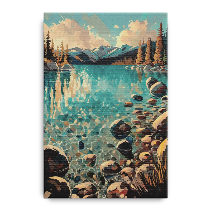 Lake Tahoe Crystal Waterscape Front - Canvas Wall Art