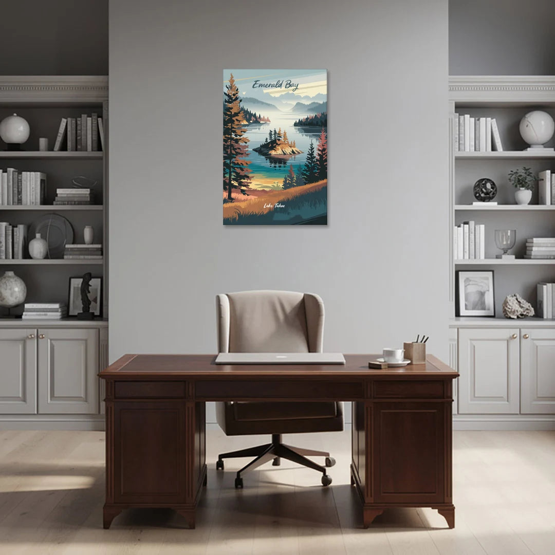 Lake Tahoe Emerald Bay View - Canvas Wall Art - Office - 24x36