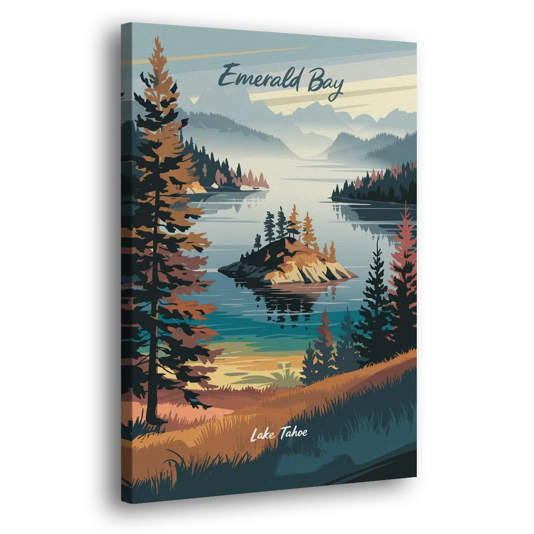 Lake Tahoe Emerald Bay View Side - Canvas Wall Art