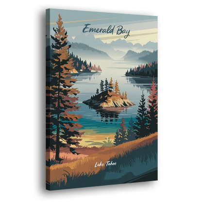 Lake Tahoe Emerald Bay View Side - Canvas Wall Art