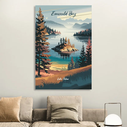 Lake Tahoe Emerald Bay View Sitting Room - Canvas Wall Art