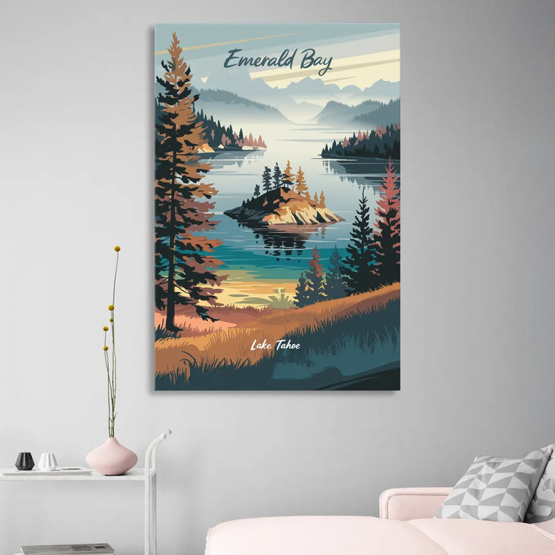 Lake Tahoe Emerald Bay View Living Room - Canvas Wall Art