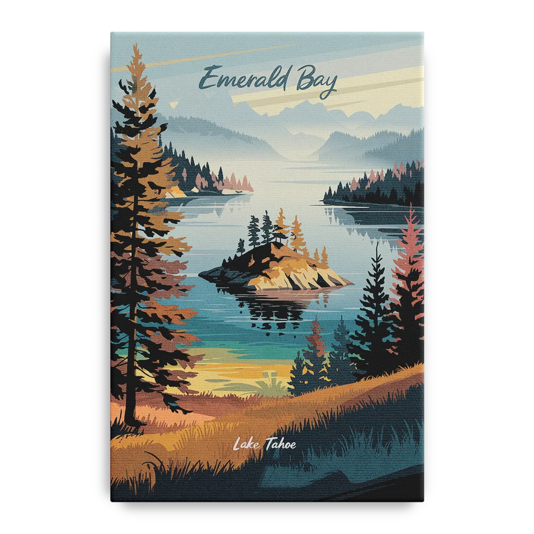 Lake Tahoe Emerald Bay View Front - Canvas Wall Art