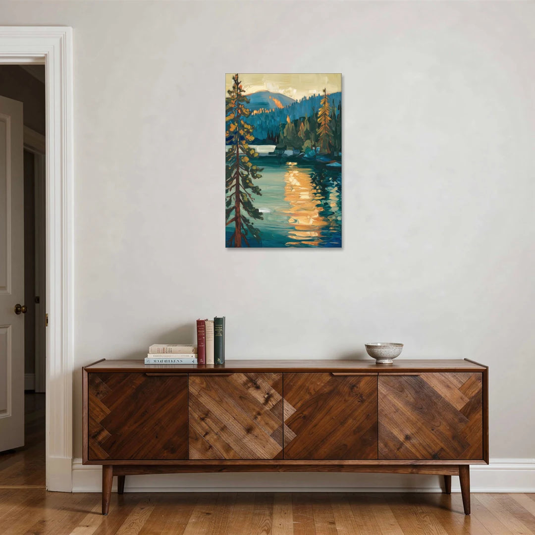 Lake Tahoe Forest Horizon - Canvas Wall Art - Coffee Table - 24x36