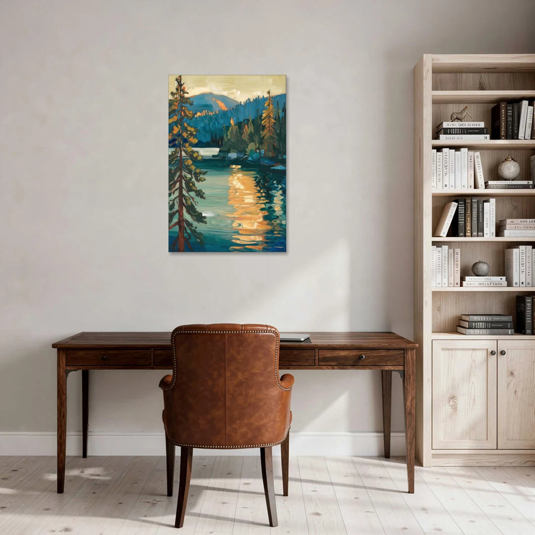 Lake Tahoe Forest Horizon - Canvas Wall Art - Office - 24x36