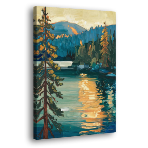 Lake Tahoe Forest Horizon - Canvas Wall Art - Side