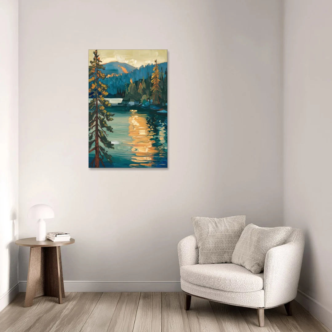 Lake Tahoe Forest Horizon - Canvas Wall Art - Sofa - 24x36