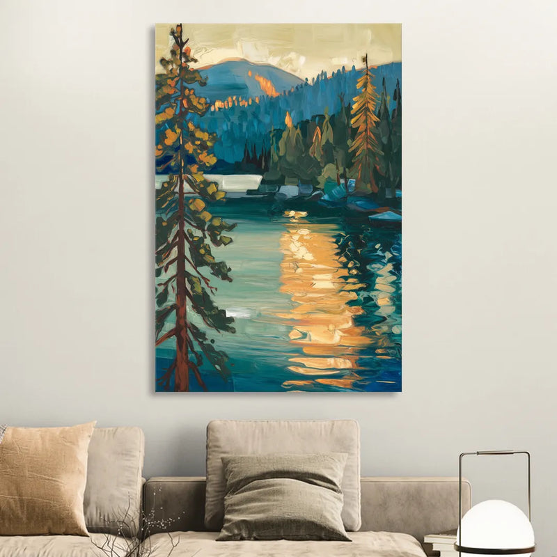 Lake Tahoe Forest Horizon Living Room - Canvas Wall Art