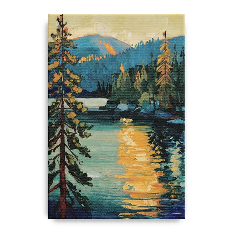 Lake Tahoe Forest Horizon Front - Canvas Wall Art