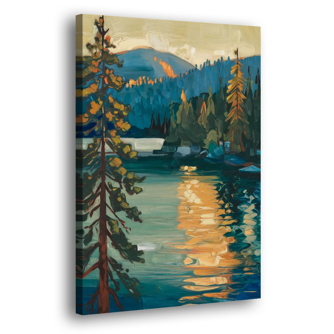 Lake Tahoe Forest Horizon Side - Canvas Wall Art