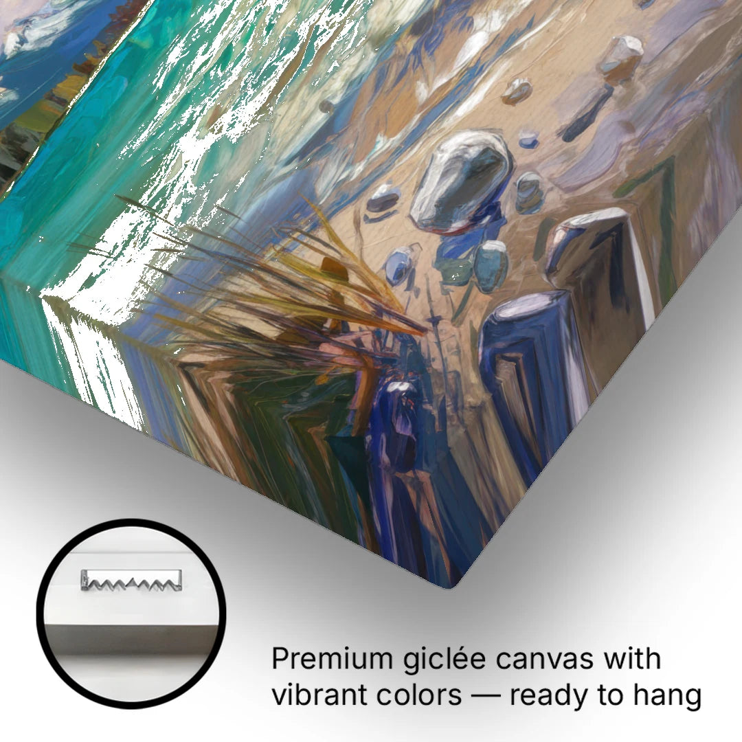 Lake Tahoe Mountain Serenity - Canvas Wall Art - Gallery Wrap Corner